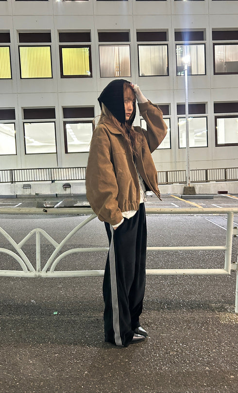 ベロアラインルーズパンツ